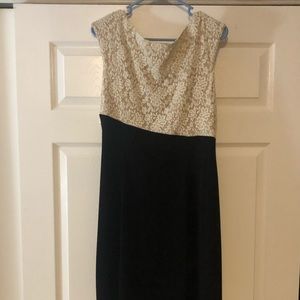 Black and ivory lace top dress